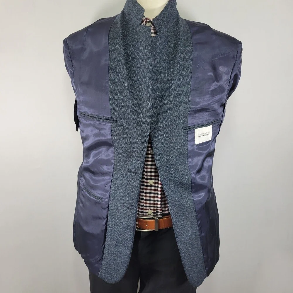 Joseph Feiss International Men's Sport Coat Two Button Herringbone Wool Size 39S